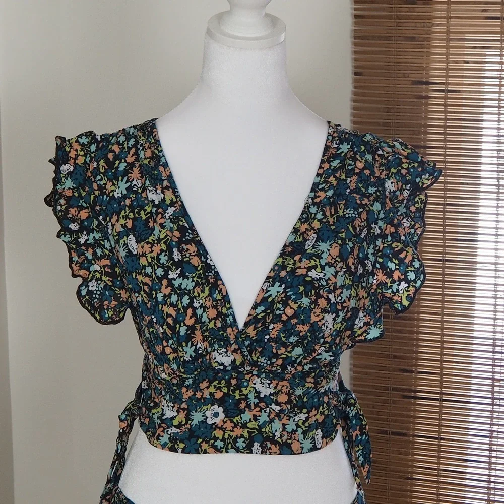 Free People Pretty Dayz 2‎ Pc Maxi Skirt Set XS Dainty Floral Boho Festival
